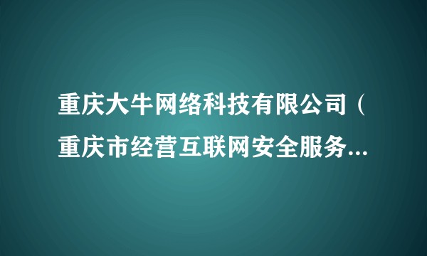 重庆大牛网络科技有限公司（重庆市经营互联网安全服务的公司）