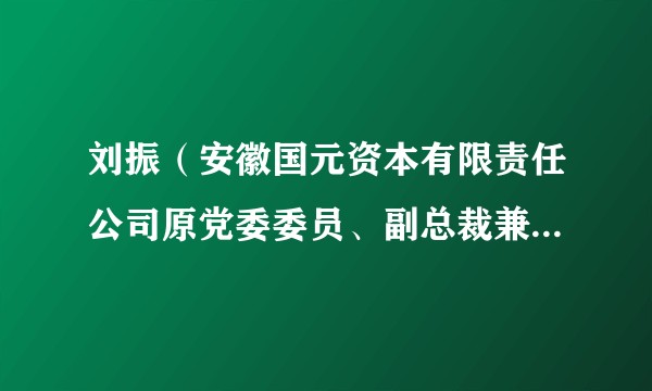 刘振(安徽国元资本有限责任公司原党委委员、副总裁兼安徽安元投资基金管理有限公司原董事长)