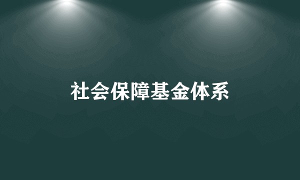 社会保障基金体系