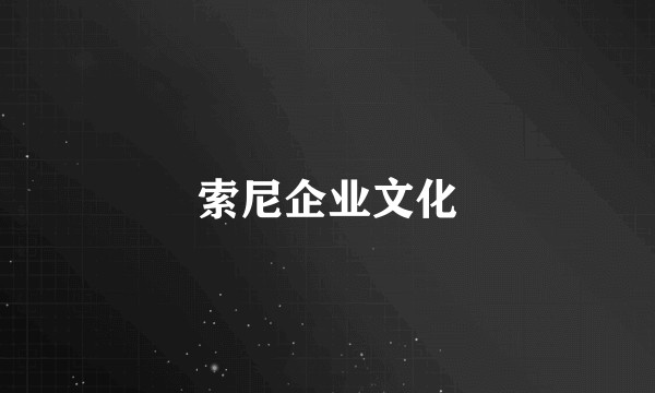 索尼企业文化