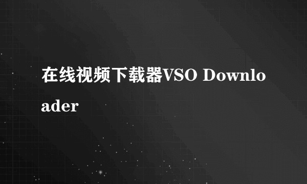 在线视频下载器VSO Downloader