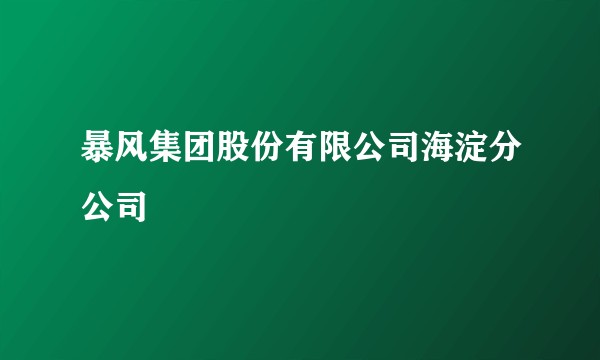 暴风集团股份有限公司海淀分公司
