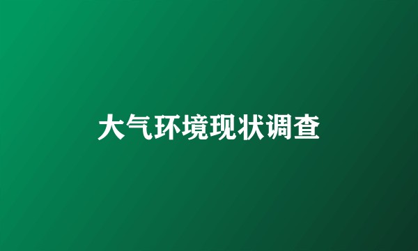 大气环境现状调查