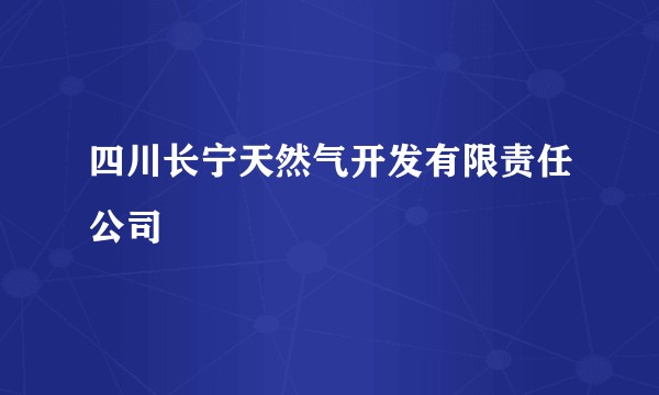 四川长宁天然气开发有限责任公司