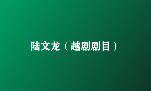 陆文龙（越剧剧目）