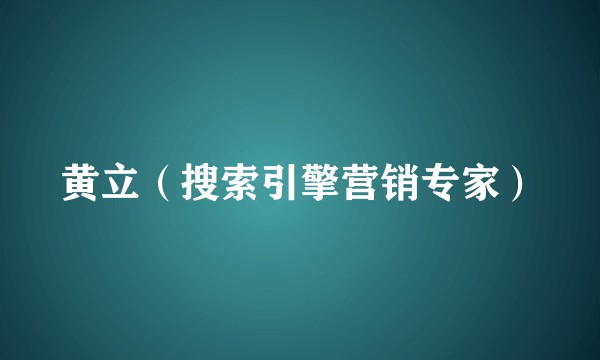 黄立（搜索引擎营销专家）