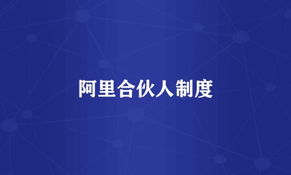 阿里合伙人制度