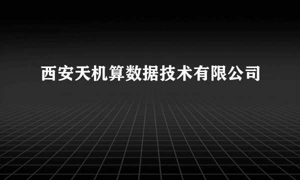 西安天机算数据技术有限公司