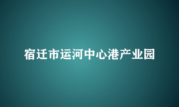 宿迁市运河中心港产业园