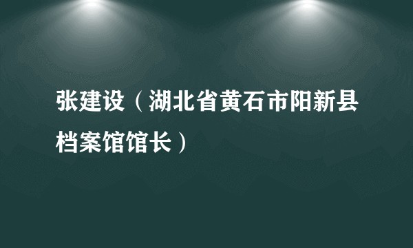 张建设(湖北省黄石市阳新县档案馆馆长)