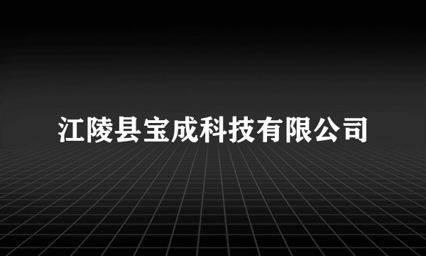 江陵县宝成科技有限公司