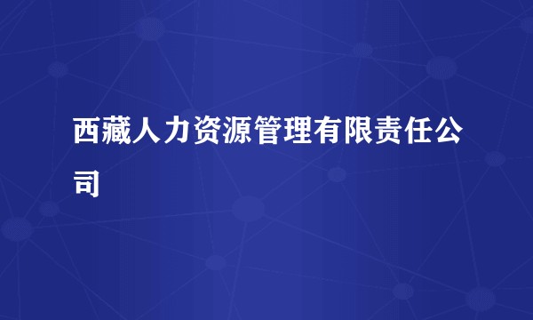 西藏人力资源管理有限责任公司