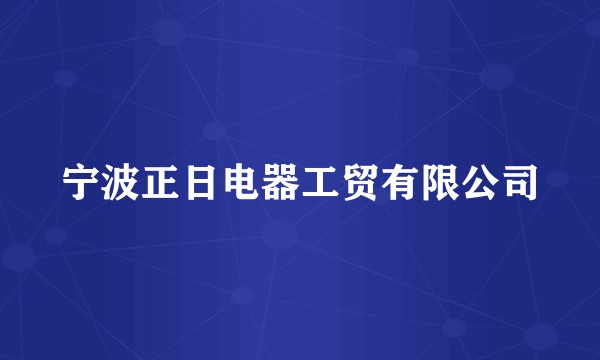 宁波正日电器工贸有限公司