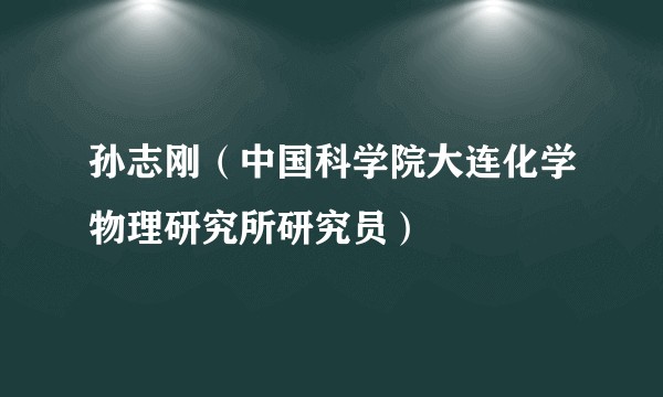 孙志刚(中国科学院大连化学物理研究所研究员)