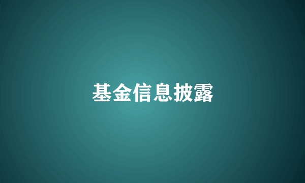基金信息披露