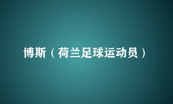 博斯（荷兰足球运动员）