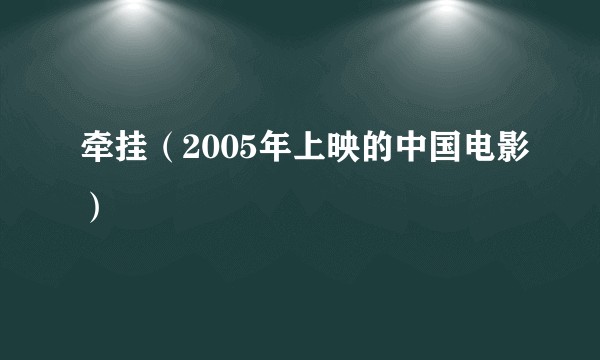 牵挂（2005年上映的中国电影）