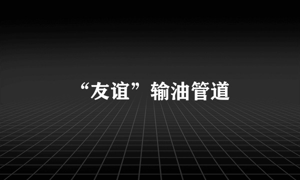 “友谊”输油管道