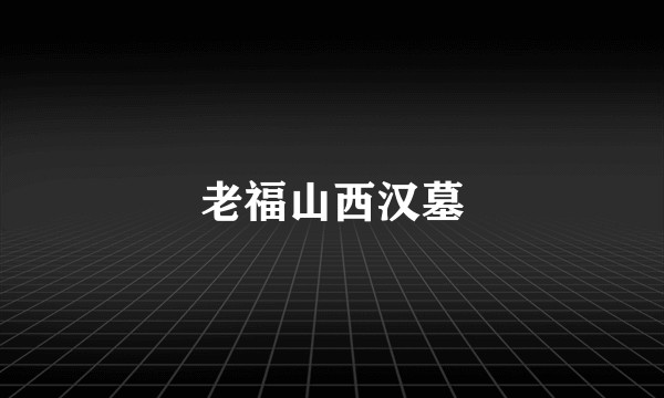 老福山西汉墓