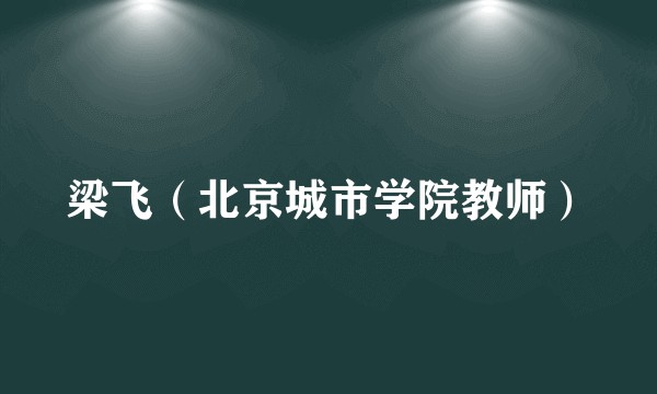 梁飞（北京城市学院教师）