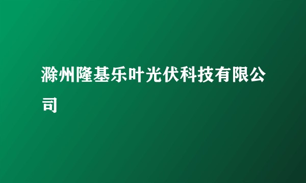 滁州隆基乐叶光伏科技有限公司