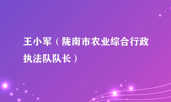 王小军（陇南市农业综合行政执法队队长）