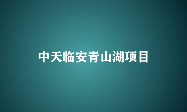 中天临安青山湖项目