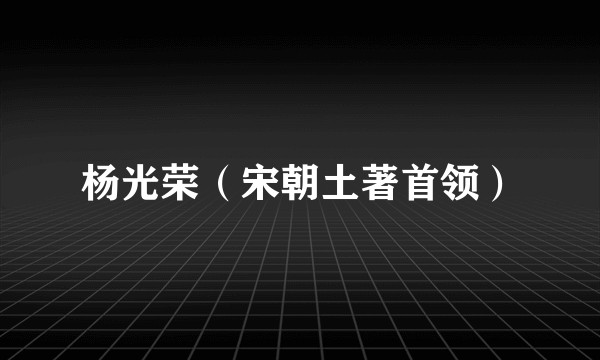 杨光荣（宋朝土著首领）