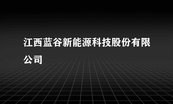 江西蓝谷新能源科技股份有限公司
