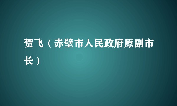 贺飞（赤壁市人民政府原副市长）