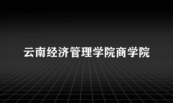 云南经济管理学院商学院