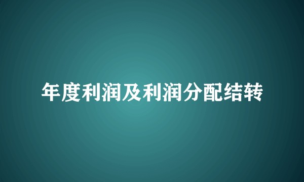 年度利润及利润分配结转