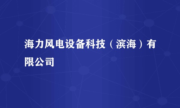 海力风电设备科技(滨海)有限公司