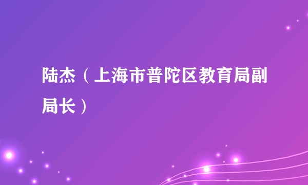 陆杰（上海市普陀区教育局副局长）