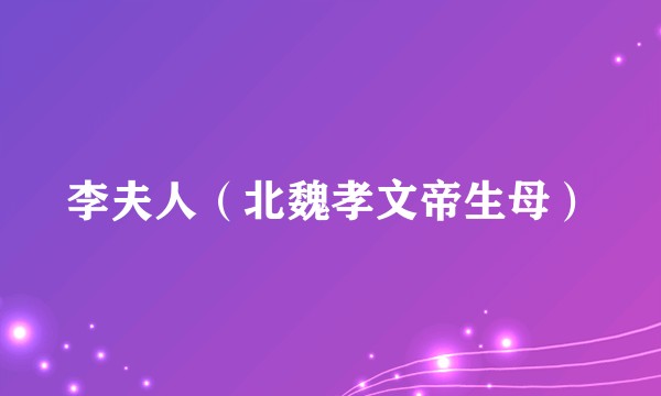 李夫人（北魏孝文帝生母）