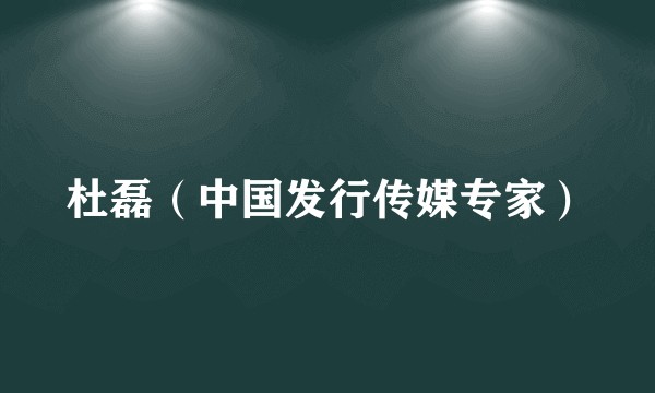 杜磊（中国发行传媒专家）
