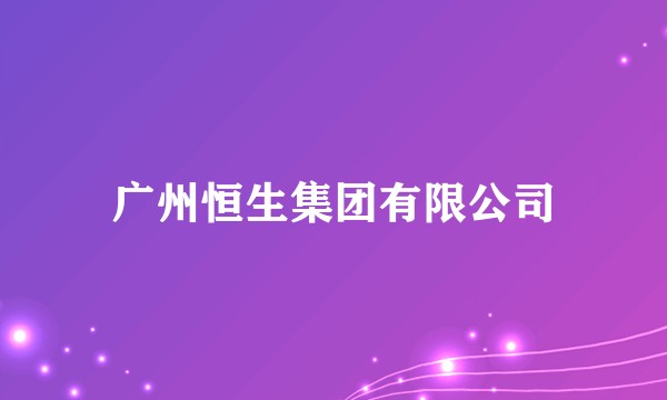 广州恒生集团有限公司
