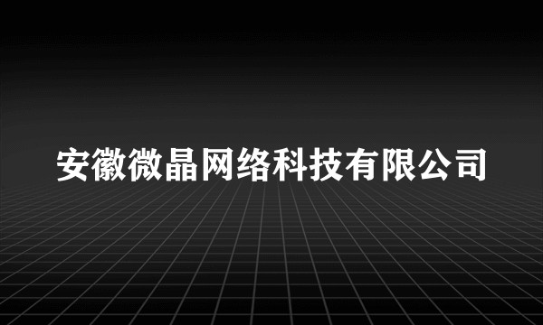 安徽微晶网络科技有限公司
