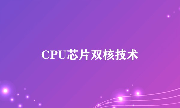 CPU芯片双核技术