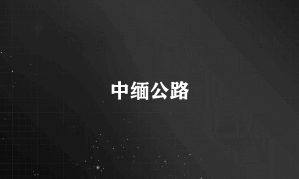中缅公路