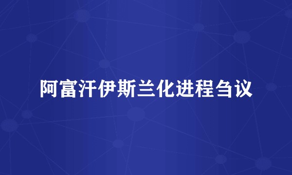 阿富汗伊斯兰化进程刍议