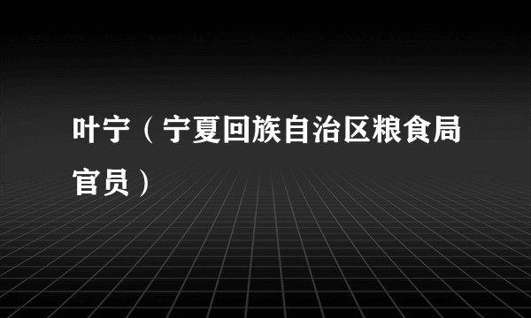 叶宁（宁夏回族自治区粮食局官员）