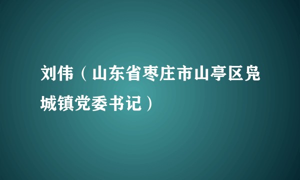 刘伟（山东省枣庄市山亭区凫城镇党委书记）