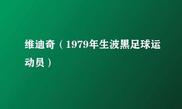 维迪奇（1979年生波黑足球运动员）