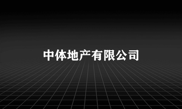中体地产有限公司