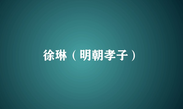 徐琳（明朝孝子）