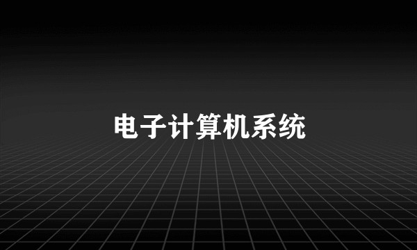 电子计算机系统