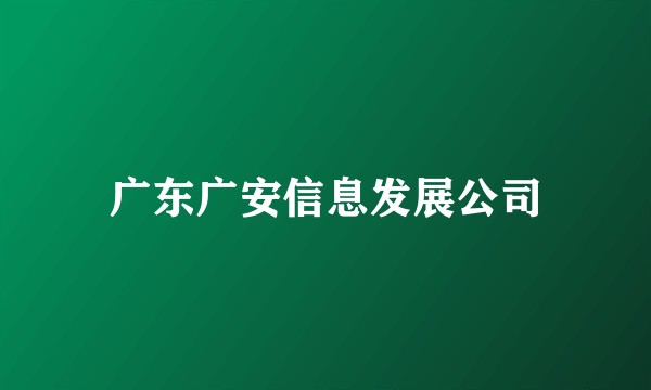 广东广安信息发展公司