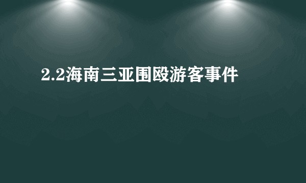 2.2海南三亚围殴游客事件