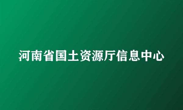 河南省国土资源厅信息中心